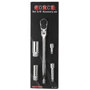 Force 3051 3/8" Bougiedoppen set 5 delig