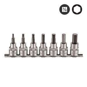 Force 3075S 3/8" Bit doppenset Inbus 7 delig