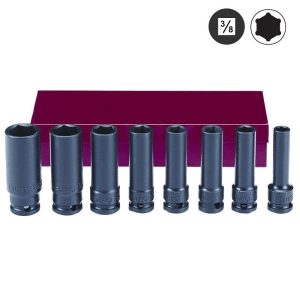 Force 3084S 3/8" Krachtdoppenset lang SAE 8 delig