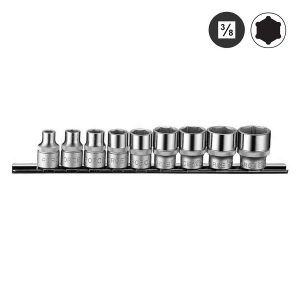 Force 3098 3/8" Doppenset 6-kant SAE 9 delig