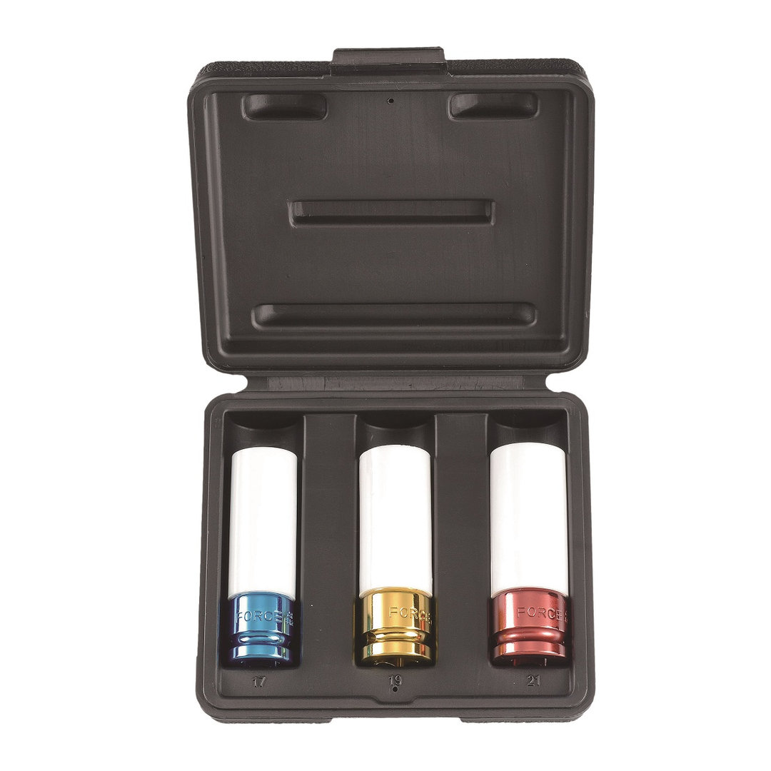 Force 4032 1/2" Wheel Nut Impact Socket Set 3pc