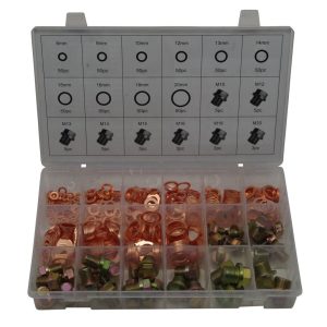 FD-0071 Oil Drain Plug Screws & Copper O-Ring Assortment 534 pc