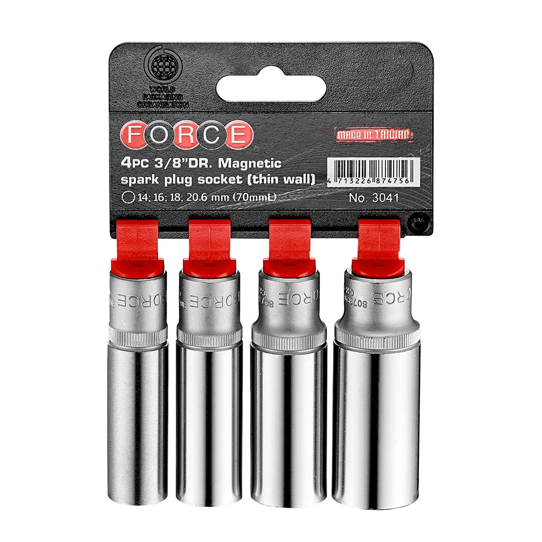 Force 3041 3/8" Bougiedoppen set dunwandig