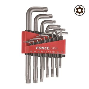 Force 5151LT Haakse Resistorx sleutelset lang 15 delig