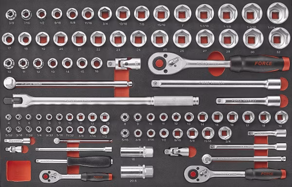Force F4951 Foam Socket set MM & SAE 95pc