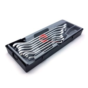Force T5085S Dubbele ringsleutelset SAE 8 delig (45° gebogen)
