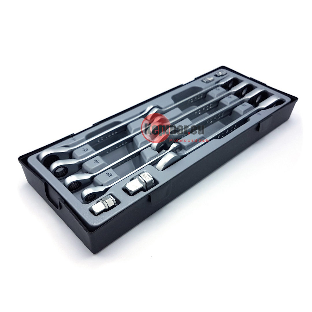 Force T51215R Steek-ratelsleutelset omkeerbaar SAE 12 delig