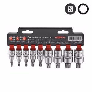 Force 30911 3/8" Bit doppenset Spline 9 delig