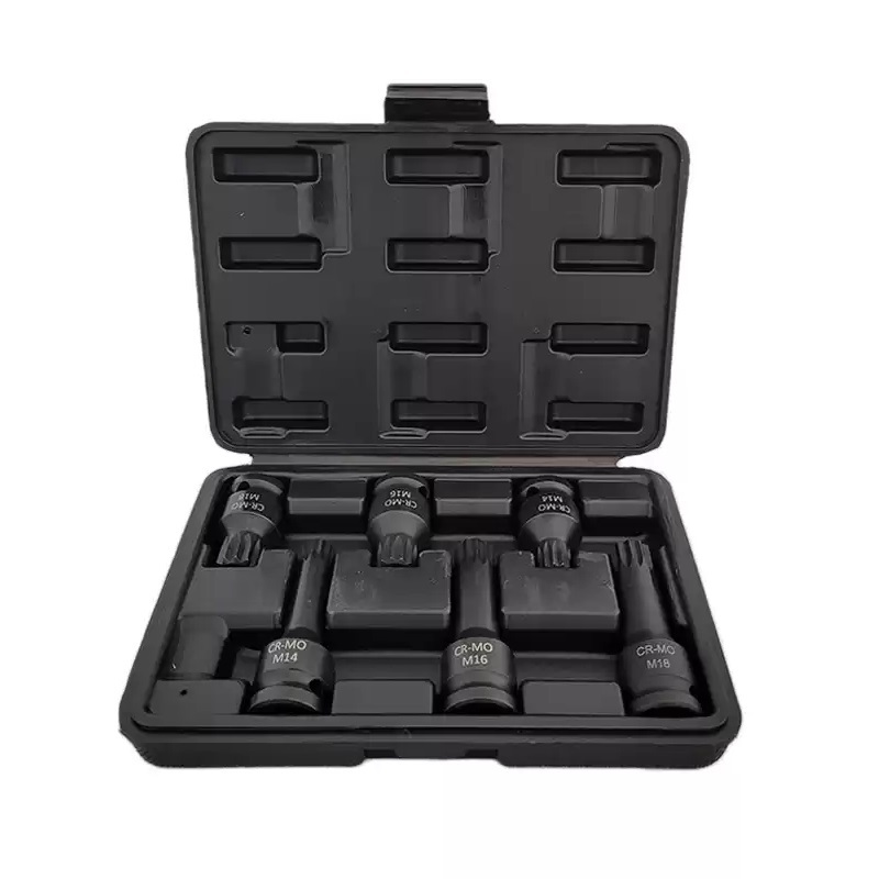 WT-8641 1/2" Spline Impact Socket Bit Set 6pc