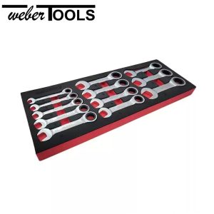 WT-8914 Module de 12 clés mixtes à cliquet extra courtes